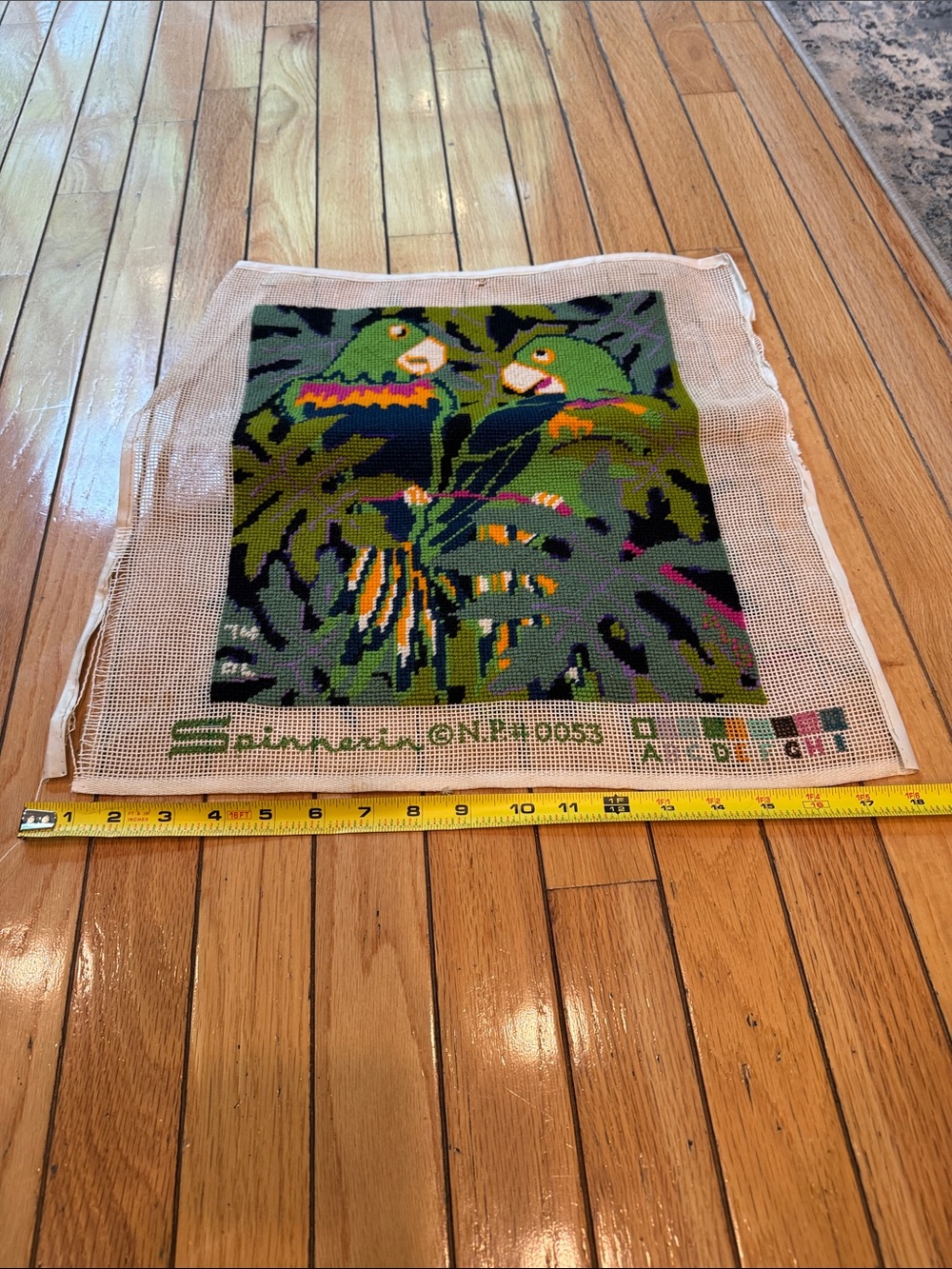 Tropical Parrot Needlepoint Canvas